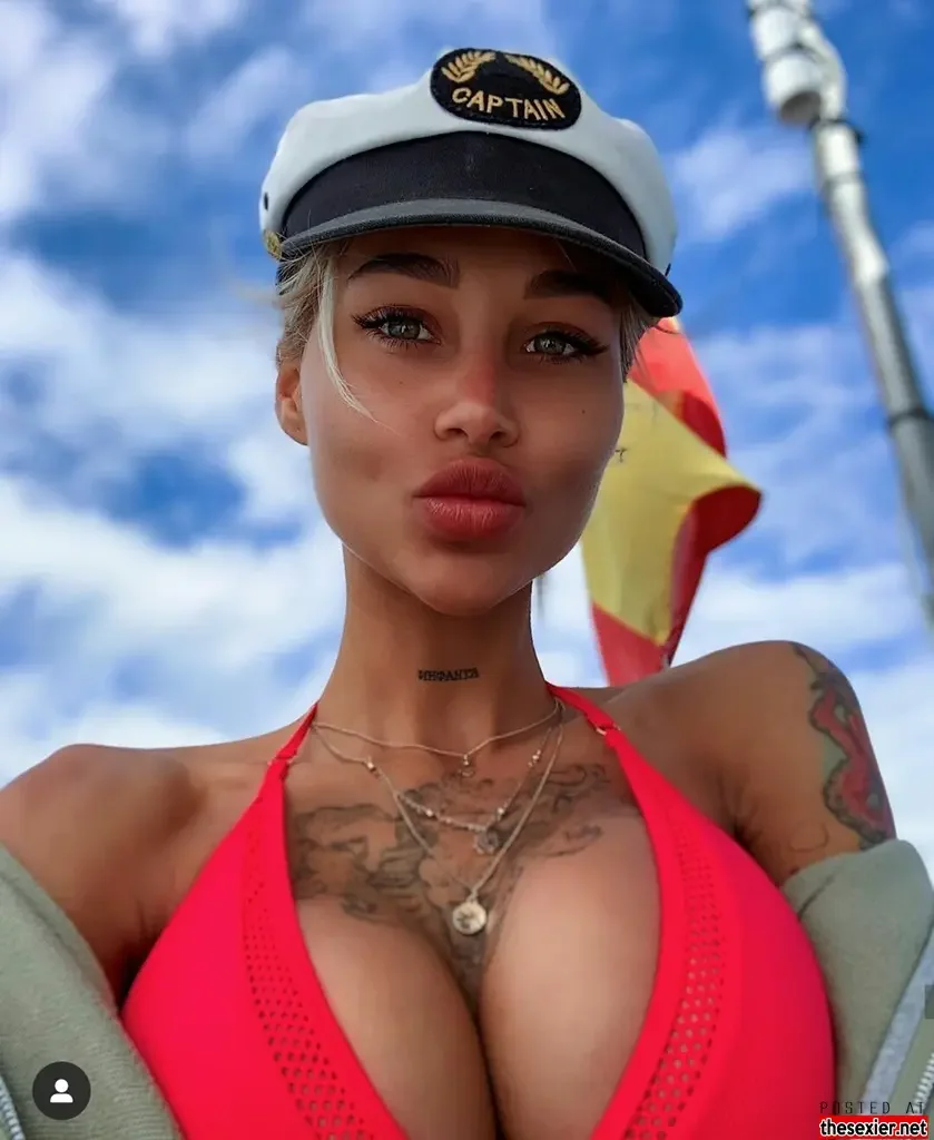 12 sexy captain tattooed chick big boobs selfie bsrfcc82