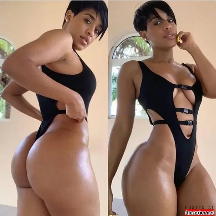 18 hot shaquira mendez black swimsuit big booty nice boobs hgs46