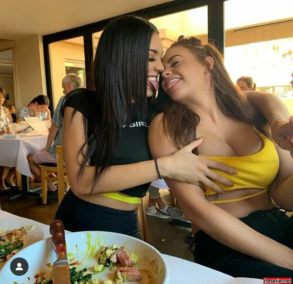 25 hot brunette rainey james touching boobs her hot friend hipw6