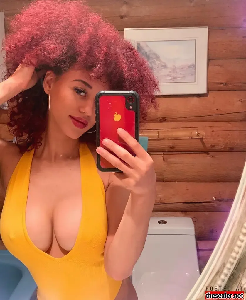 14 gorgeous busty black babe stormi maya boobs selfie hism25