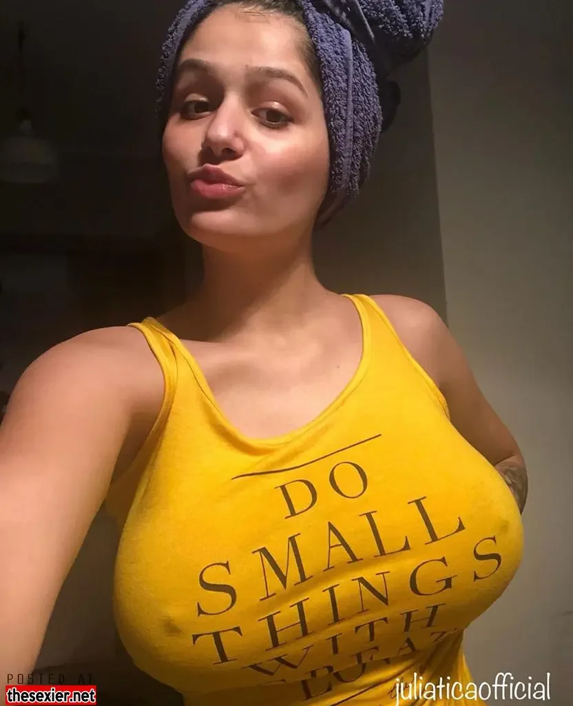 14 hot busty babe julia ticao tight t shirt without bra selfie ttlbnb38