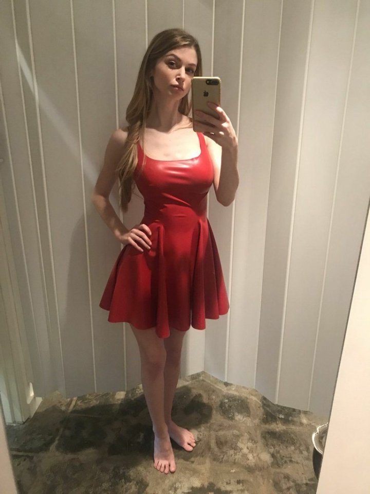 4 hot busty blonde Nadya Nabakova tight red dress nnbc125 720x960