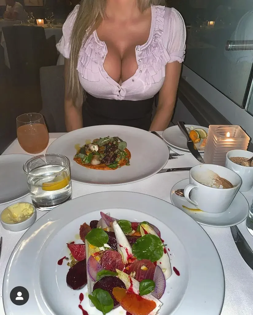 1 hot busty babe in natalie big cleavage delicious food yncfp27