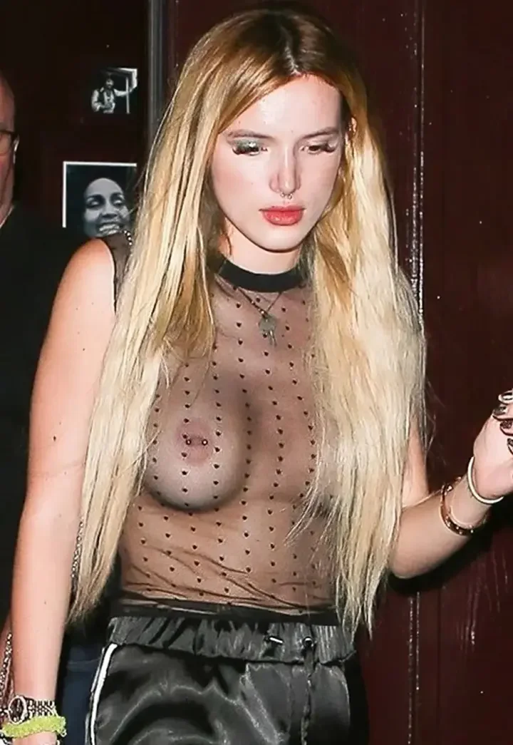 46 hot blonde babe see through top nipple pierced boobs 101dbpn
