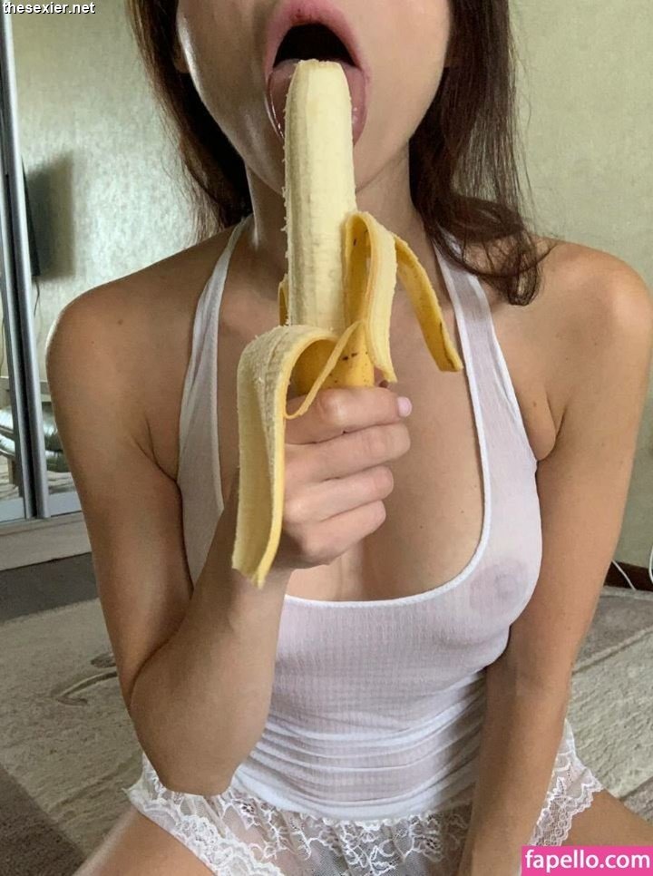 34 naughty brunette petite alena kosha licking banana akn45