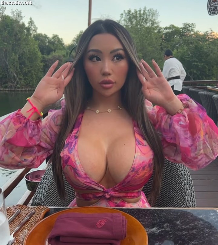 13 lovely busty asian in sexy dress meowbarbie big cleavage himb33
